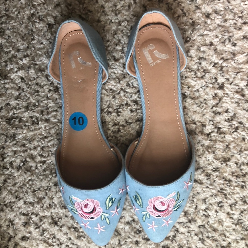Flats (casual jean material - Floral)